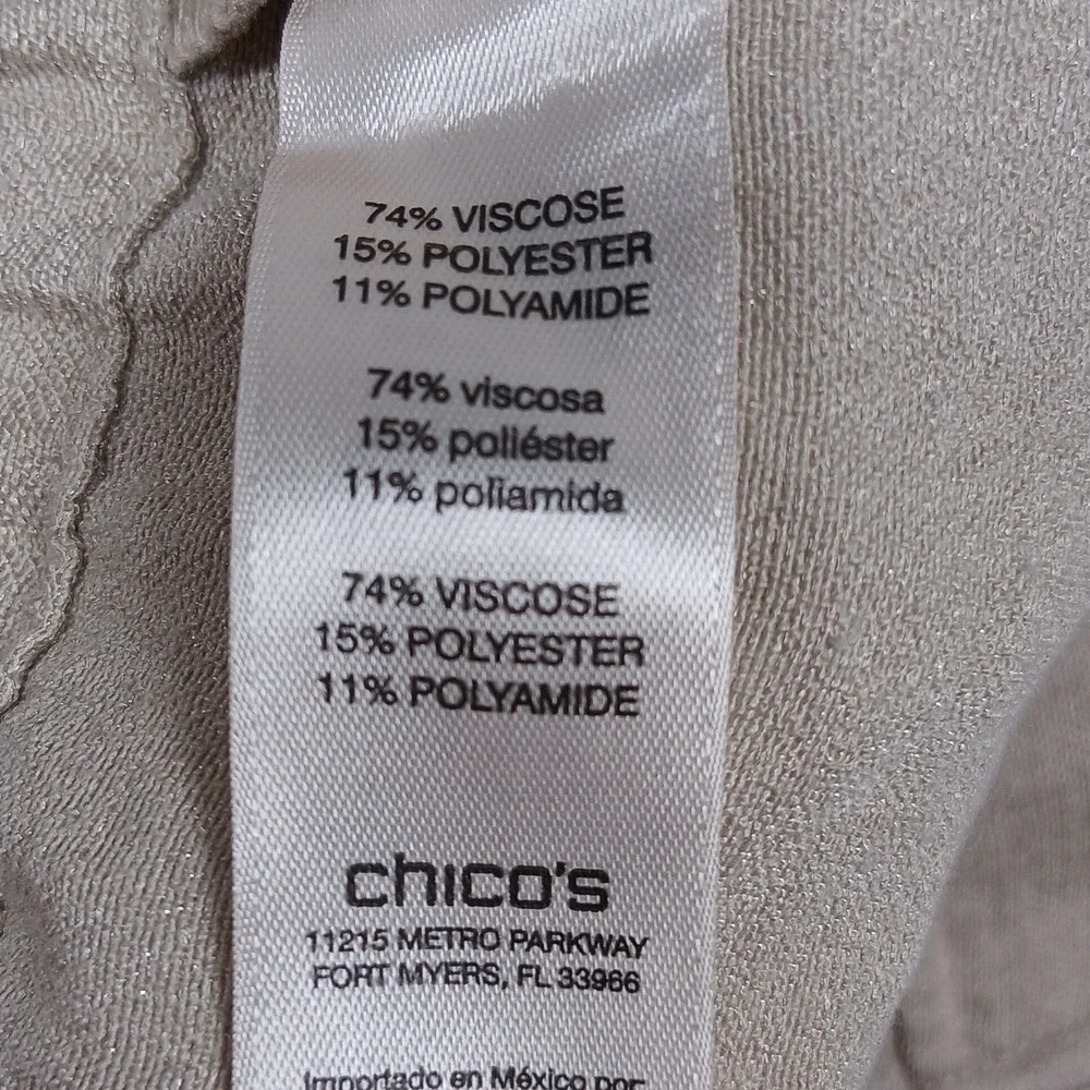 Chico's Utility Jacket Women's Size 1‎ Beige Drawstring Waist Zip Front